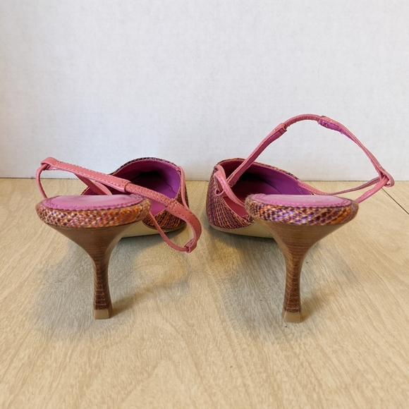 A. Marinelli Multi Striped Slingback Heels 8 - Picture 7 of 10